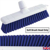Blue 12" 300mm Soft Colour Coded Food Hygiene Brush Sweeping Broom Head Only
